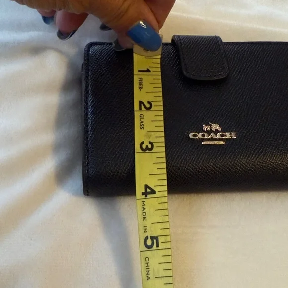 Coach Midnight Blue saffiano Leather Wallet - Picture 9 of 11